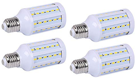 15W E27 LED Corn Light Bulbs(4 Pack)- 60 LEDs 5730 SMD 1200lm Warm White 3000K LED Corn COB Lamp 100W Equivalent 360 Degree Beam Angle for Garage Factory Warehouse Barn Backyard,85V-265V