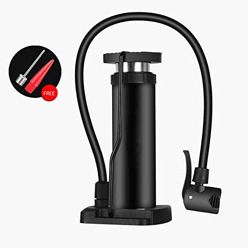 Maso Fußpumpe für Fahrrad, Fußpumpe mit Aufblasnadel, tragbar, für Auto, Motorrad, Ball, Hochdruckpumpe, Universal-Presta- und Schrader-Ventil (schwarz)