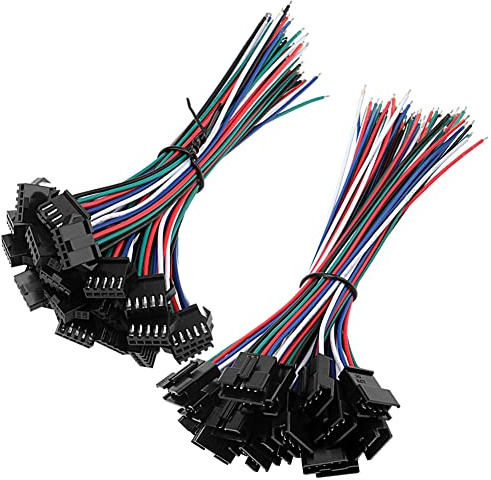 YIXISI 20 Paar JST SM 5PIN Stecker Männlich zu Weiblich EL Draht Kabel Adapter, 2 Pin Männlich und Weiblich Steckverbinder Mit 150 mm Elektrisch Kabel für LED Licht