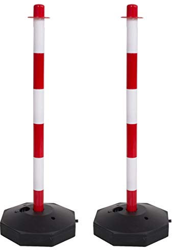 Plastic Safety Barrier Posts for Plastic Chain (2, Red/White)