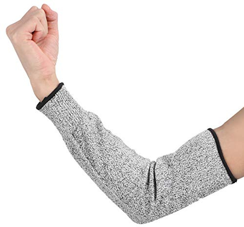 Atyhao 1 Paar 45 cm schnittfeste Hülsen Schnittfestigkeit Level 5 Armschutz Sleeve für Gartenarbeit