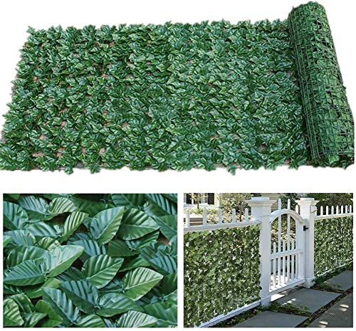 EIIDJFF Setos Artificiales Hojas de Hiedra Jardín Artificial de la Cerca Que Cerca Las cercas Decorativas Tablero Estera Verde Clara Fuerte Anti