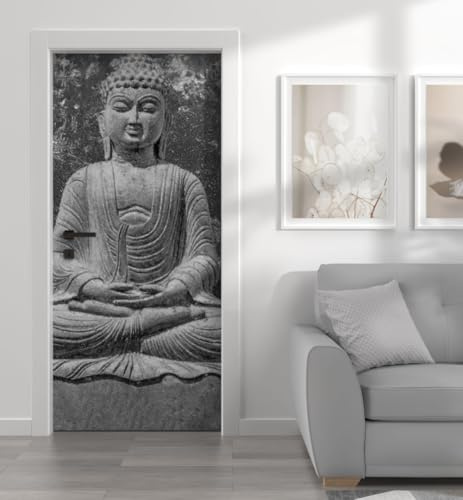MyMaxxi Türtapete selbstklebend - Einteilige Türfolie 90x200 cm - Motiv: Buddha Statue Türklebefolie zum verschönern & bekleben der Tür - Türaufkleber aus Klebefolie