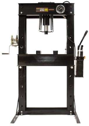 WIMMER 50T Werkstattpresse mit externer Doppel-Handpumpe und Manometer (SP50-1)