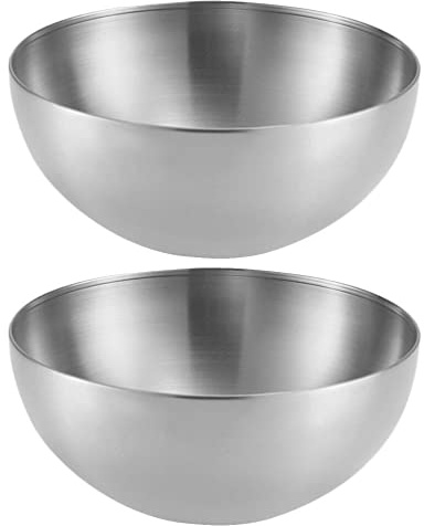 UPKOCH Bols Coréens en Acier Inoxydable 2 Pièces 15Cm Bols À Mélanger en Métal Bol De Service Bol De Préparation De Cuisine pour Salade Soupe De Céréales Collations