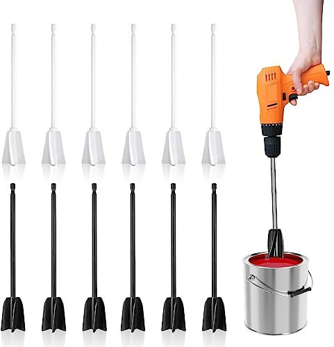 12 Stück Epoxidharz Mischpaddel,Mixer Aufsatz Bohrmaschine für Harz,Epoxymischer Rührstab Bohrerpaddel Epoxidmischer,Quirl Rührer Wendelrührer Farbmischer Farbrührer für Silikonmischen Keramikglasur