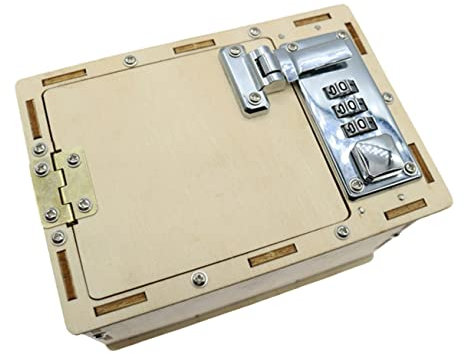 Garneck Holz Passworthülle Spielzeug DIY Herstellung Werkzeug Quadratisch Formstabile Mechanische Box Mit Natürlichen Materialien Zum Selbstzusammenbauen Für Kinderspielzeug Zur Praktische