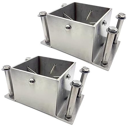 Aufschraubhülse 2 gepackte quadratische Zaunpfosten, schwere Holzpostfachpfosten, Unterstützungsplattform Bodenplatte Gehäuse Postfach Säule Schutzvorrichtung (Color : 2pack, Size : 80x80 mm (3.1x3.