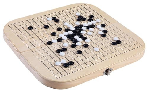 Gehen Sie Spielset | faltbares Brettspiel-Set | Go-Spiel aus Holz | Go-Deck aus Bambus | Schachspiel schwarz und weiß | Gesellschaftsspiel Puzzle für ein Spiel