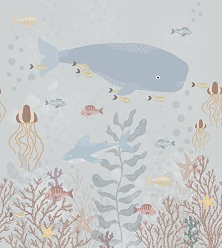Esta Home fotomural el mundo submarino azul agrisado 250 x 279 cm
