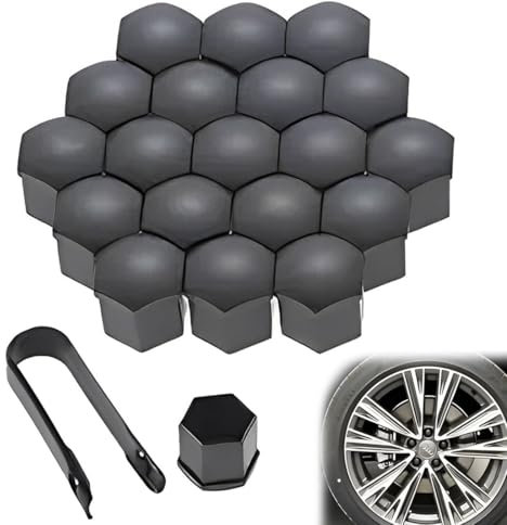 Auto Schrauben Kappe 20 Stücke 17mm Mutter Cover Radschrauben Radmuttern Radschraubenkappen mit Entfernung Werkzeug für Meisten Auto,Radschrauben Radmuttern Radbolzen Kappen für Auto