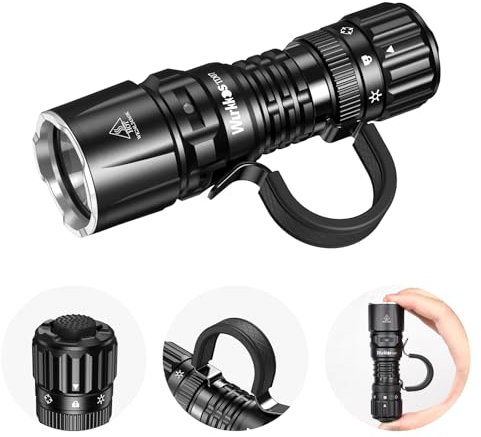 Wurkkos TD07 Taktische Taschenlampe, Led Taschenlampen Extrem Hell, 1300 Lumen Taschenlampe Led Aufladbar, Turbo/Stroboskop Momentanlicht, IP68 wasserdicht Taschenlampe für Notfallcamping
