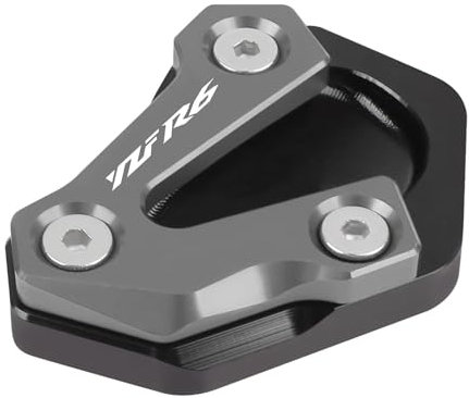 Motorradständer Fuß Seitenständer Motorrad CNC Kickstand Vergrößern Platte Fuß Seite Stehen Erweiterung Pad Für Yamaha YZF-600 YZF-R6 2006-2016 Standhalterung Parkhalterung(Titanium)