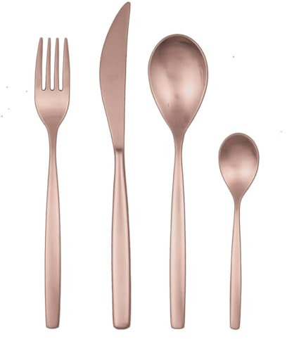 Mepra Stiria Bronzo Ice - Set di posate in acciaio inox opaco, 24 pezzi, 6 persone