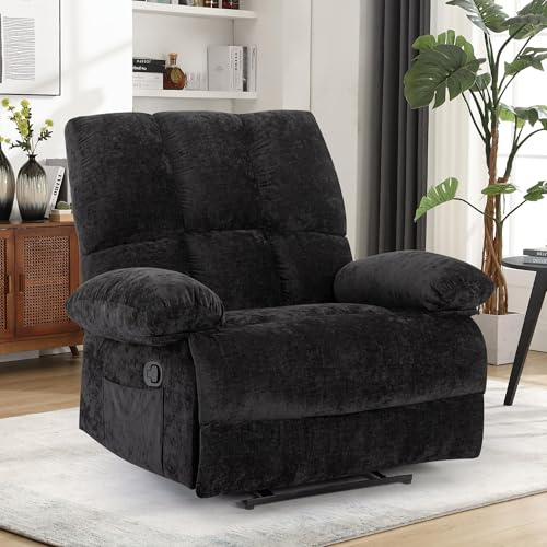 HOMYEDAMIC Fernsehsessel mit liegefunktion,Relaxsessel mit Leinenoptik,Sessel liegesessel bis 150 kg belastbar,für Wohnzimmer,Grau (Dunkelgrau, überdimensioniert)