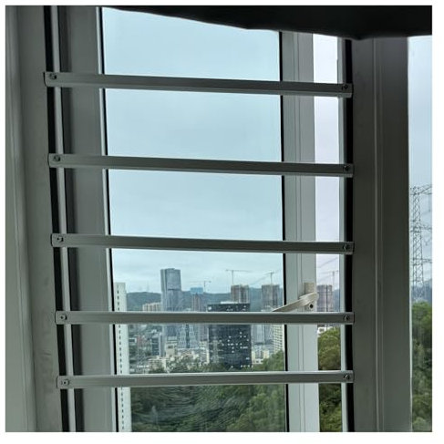 rejas ventanas/ reja ventana Barandilla De Seguridad Para Ventanas Blanca, Riel De Protección Extraíble Para Dormitorio, Sala De Estar Y Sala De Juegos, Reja De Protección Ajustable.(7 pcs,40in/101.6c