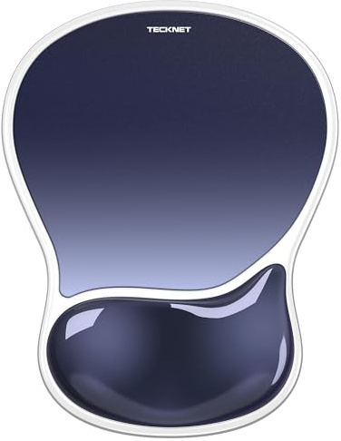 TECKNET Mouse Mat Wrist Support,Ergonomic Gel Mouse Mat,Gradient Blue