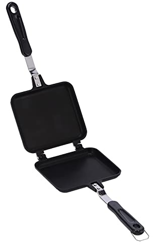 Poêle grill double face | Pas de fabricant de petit-déjeuner pour pain et panini | 2 - EN - 1 striddle pour steak/œuf/bacon | Plaque de cuisson en aluminium, four à gaz