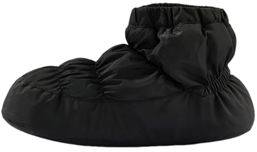 Hixingo Botas Calentamiento Ballet, 34-45 Zapatillas de Ballet Mujer Invierno Cálidas Botas de Calentamiento Ballet Gomas de Sujeción para Práctica de Baile (Mediano,HF26 Negro)