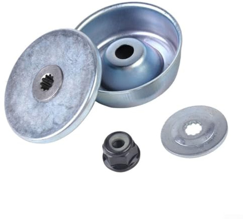 Yuanpgky Repuesto para desbrozadora FS120 F 00 F 50, kit de fijación de hoja de metal, cabezal de engranaje con tuerca de cuello, placa de conductor, arandela de empuje y arandela protectora de placa