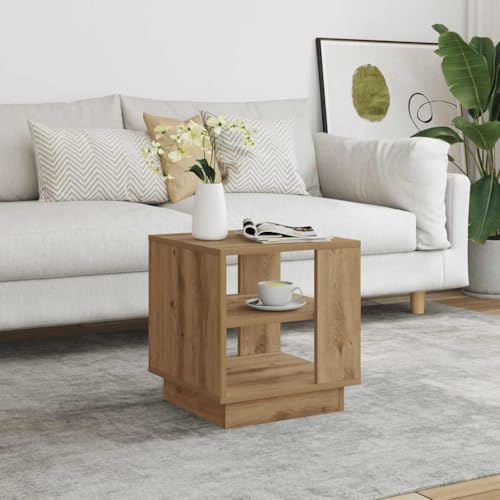 YuuSsea Couchtisch Artisan-Eiche 40x40x43 cm, robuster Holzwerkstoff, quadratischer Beistelltisch für Wohnzimmer, stabil & pflegeleicht, ideal für kleine Räume