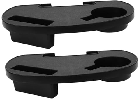 Portavasos para Silla Reclinable Clip, 2 Piezas, Plástico Negro | Silla Lounge, Uso Exterior y Camping, Resistente al Clima, Fácil de Mantener, Instalación Lateral
