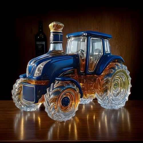 Decantador de whisky, decantador de tractor bourbon, botella de vino, tractor, bourbon, botella de vino para bourbons tequila, vino brandy, decoración del hogar
