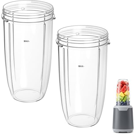 2 Pz per Bicchieri Nutribullet Frullatore, Bicchiere compatibili con NutriBullet da 900 W / 600 W Frullatori Elettrici