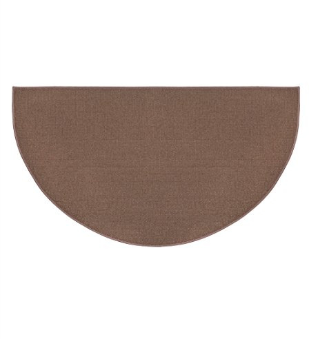 Plow & Hearth 32x60 Half Round Flame Resistant Hearth Rug | 2 Layer Fiberglass Mat | Protect Hardwood/Carpet from Sparks & Embers Wood Stove (Brown)