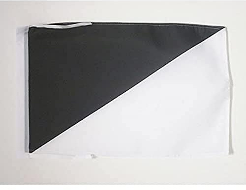 AZ FLAG Flagge Weisser und schwarzer Schiedsrichter 45x30 cm Kordeln | Für innen und außen Motorsport Rennleitung Rot und Gelb dekorative Flagge doppelte Nähte und verstärkte Kanten mit Schnüre