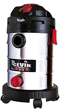Cevik Pro CE-PRO50XT Aspiradora Industrial 1400W Inoxidable 50L Seco y Húmedo con Toma Sincronizada y Función Soplador