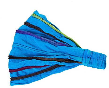 Kunst und Magie Stirnband Haarband Goa Stonewashed Hippie Kopftuch Haarband, Farbe:Türkis