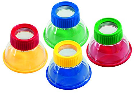 EDU-TOYS 12er Set Bunte Becherlupe Lupendose 6X Vergrößerung Partyset