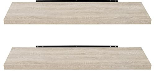 EUGAD Wandregal Wandboard 2er Set Hängeregal Holz Board Modern Sonoma Eiche 100x22,9x3,8cm 0041QJ-2