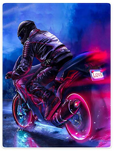 YISUMEI Bedruckte Kuscheldecke Motorrad Schwer Lokomotive Decke Flauschig Weich Fleecedecke 150x200 cm