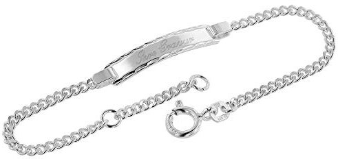 trendor Armband mit Gravur für Baby und Kinder 925 Silber 14/12 cm inklusive Wunsch-Gravur Armschmuck für Mädchen und Jungen, toller Gravurschmuck 39505-14