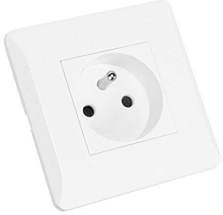 Gefom 208447 - Presa elettrica da incasso, colore: Bianco