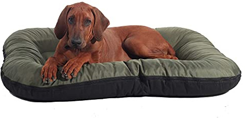 4L Textil KLEO Hundebett Grosse Hunde waschbar Hundekissen Grosse Hunde Hundematte Hundematratze Hundekissen XXL (XL-130x110 cm, Dunkelgrün(Mit Reißverschluss))