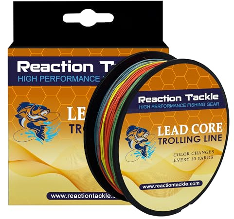 Reaction Tackle Lead Core, Metered Trolling Braided Line Multi-Color - 18LB / 100yds