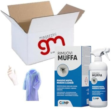 Camp RIMUOVI MUFFA, Elimina rapidamente muffe, funghi, e alghe, Antimuffa igienizzante con guanti e Kit impermeabile per LEI (rosa) o per LUI (blu) (300ml, rosa)