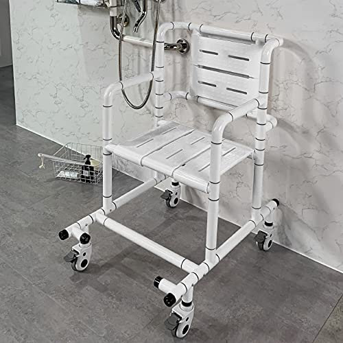 XQHD Posto Bagno per Disabili, Sedia da Doccia Girevole con Cintura Antiscivolo Bracciolo con Schienale per Anziani, Anziani, Handicap e Infortunati,White