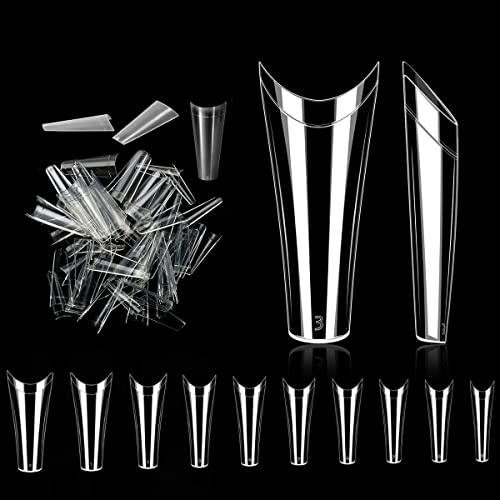 BNG 500 Stück Nagelspitzen French Künstlich Nägel Tips für Gelnägel Natürliche Falsche Halbe Abdeckung Acryl Nägel Tips für Nageldesign Gelnägel, 10 Größen