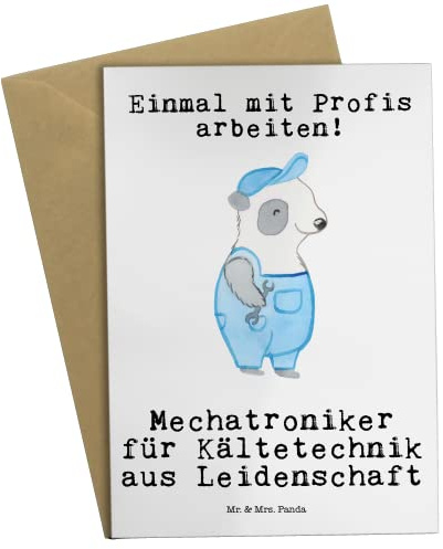 Mr. & Mrs. Panda Klappkarte Mechatroniker für Kältetechnik Leidenschaft - Geschenk, hochzeitskarten, einladungskarten, Grußkarte, Lustig, glückwunschkarten, osterkarten, Witzig, weihnachtskarten