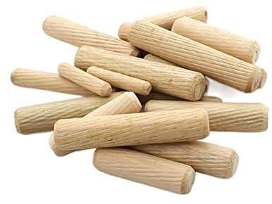 BELLAY 50 Stück M6 M8 M10 M12 Runde Holzdübel Schrank Schubladen Dübel Rillendübel Stangen Möbelmontage Dübel Holzanschlag (Color : Wood, Size : M6x25)