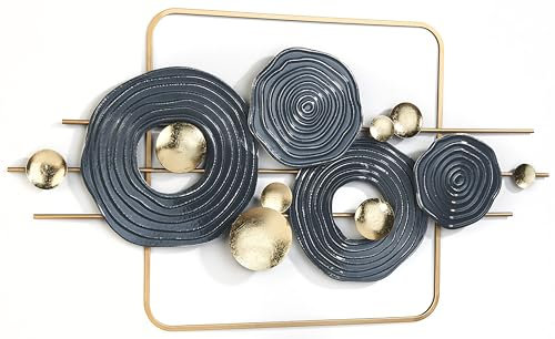 Kobolo Wandbild Wanddeko Metallbild - CIRCOLO - Metall - gold grau