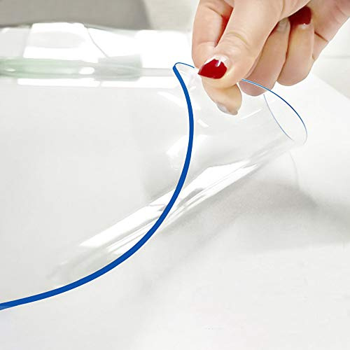 Clear PVC Desk Protector - 16x55 Inch Crystal Plastic Table Pad Mat - Waterproof Desk Mat for Makeup, Coffee, Writing & Work Tables