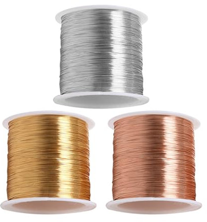 3 Rotoli Filo Di Rame,Minging 0.3mm x 100m Facile Da Tagliare Filato Gioiello Per Bigiotteria Uncinetto Metallico per Bigiotteria Di Rame Modellabile Filo per Gioielli Ferro(3)