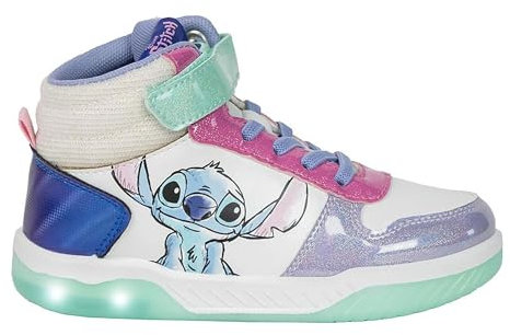 CERDÁ LIFE'S LITTLE MOMENTS Sportig PVC-sula med stitch-ljus, sneakers för barn, Vit, 32 EU