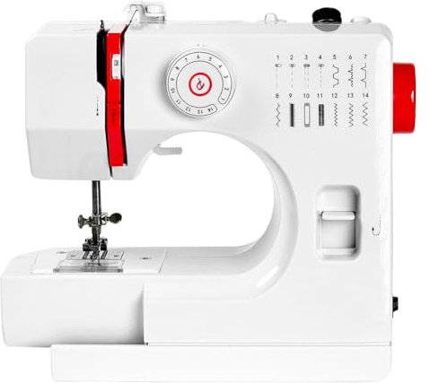 Nähmaschine, Mini-Nähmaschine Haushalt Multifunktionsnähmaschine Elektrische 14-Stich-Nähmaschine mit Anschiebetisch EU-Stecker für Anfänger
