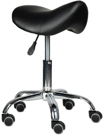 Heavy Duty Sattelhocker Rollstuhl für Küchentheke, 360 ° drehbarer hydraulischer Bürosattelstuhl für Friseur, optionale Höhenverstellung (Farbe: verstellbar 43-55 cm)